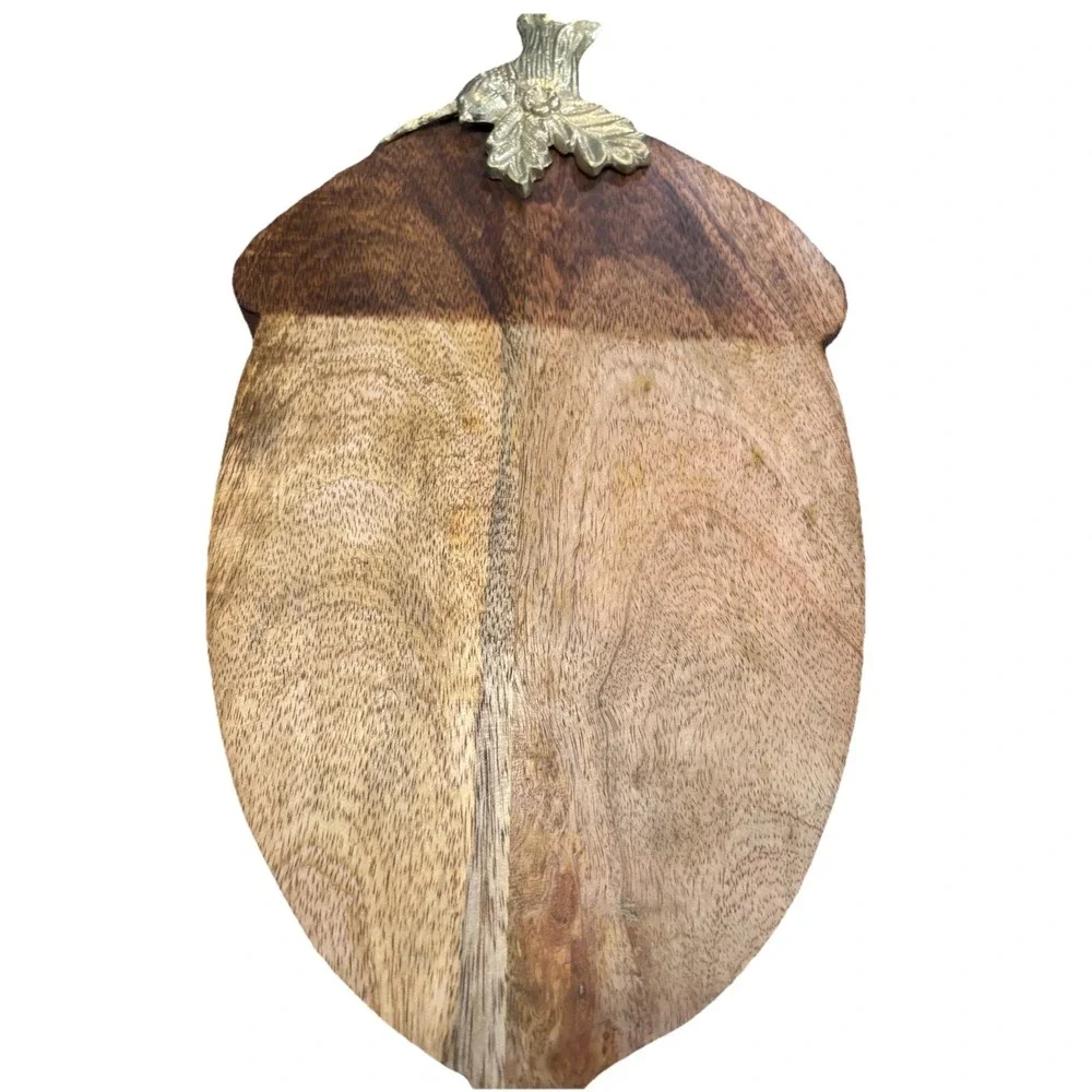 Ganz Acorn Shaped Charcuterie Serving Board W/ Golden Accents 15